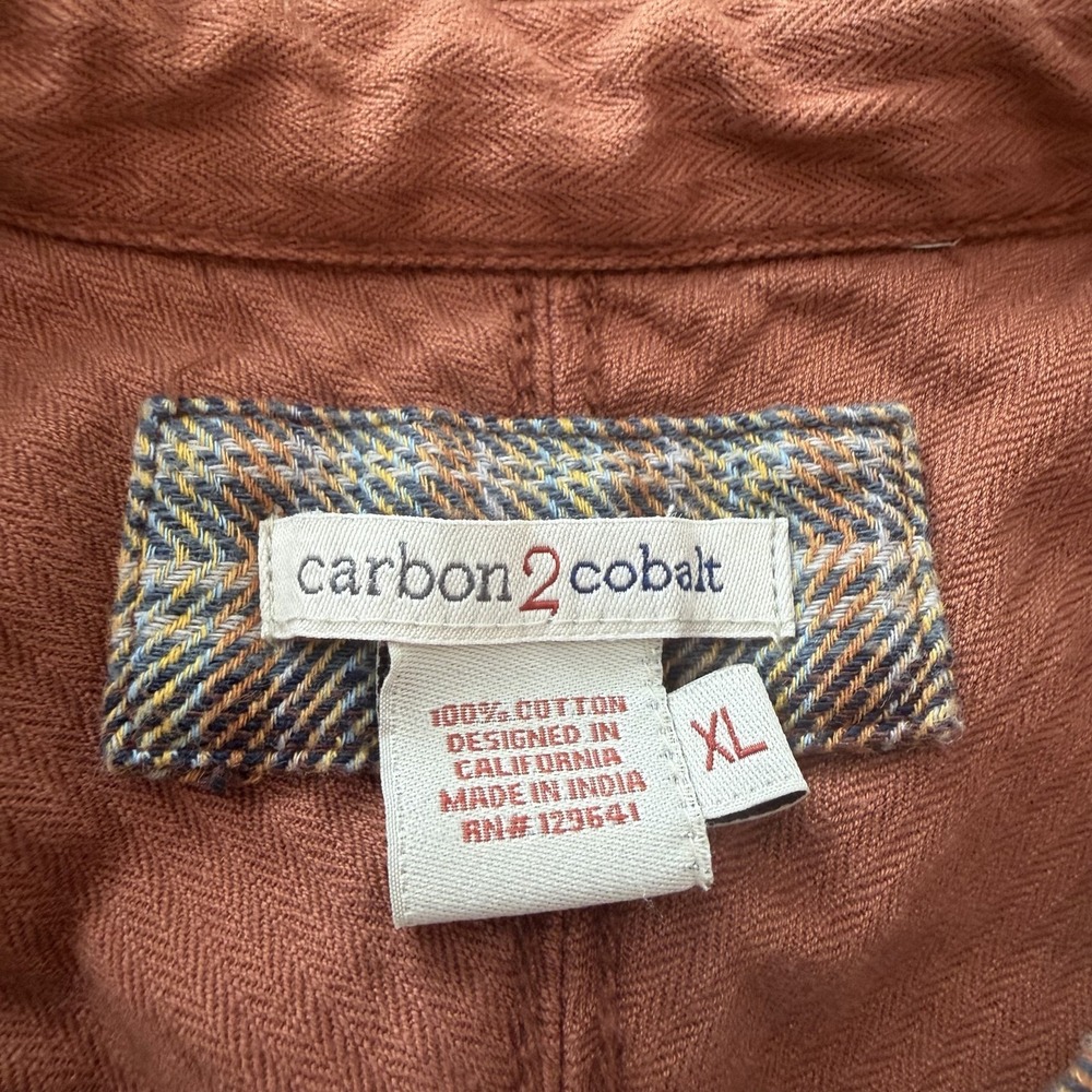 Carbon2cobalt Mens XL Brown Plaid Flannel Shacket Effortlessly Cool 134026 - Picture 3 of 10